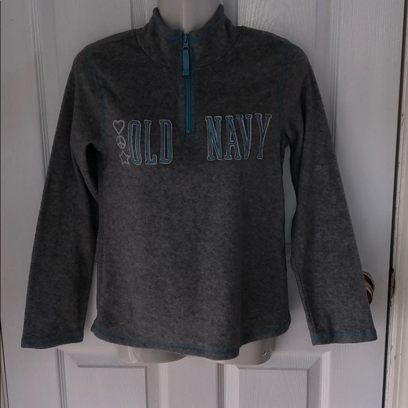 Old Navy Grey and Teal Pullover Fleece - Picture 2 of 4